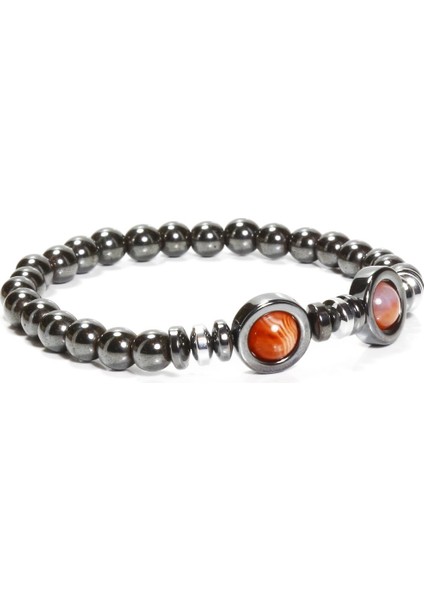 Hematit & Yemen Akik Doğal Taş Bileklik fırsatları