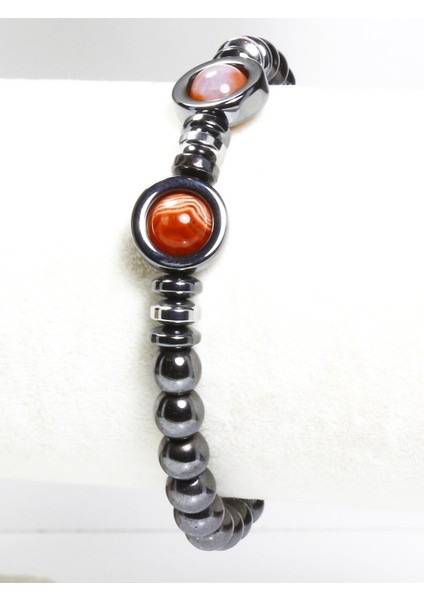 Hematit & Yemen Akik Doğal Taş Bileklik indirimleri