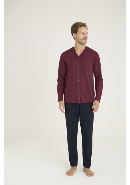 Kocabey 9225 Erkek V.yaka Boydan Düğmeli Pijama Takım