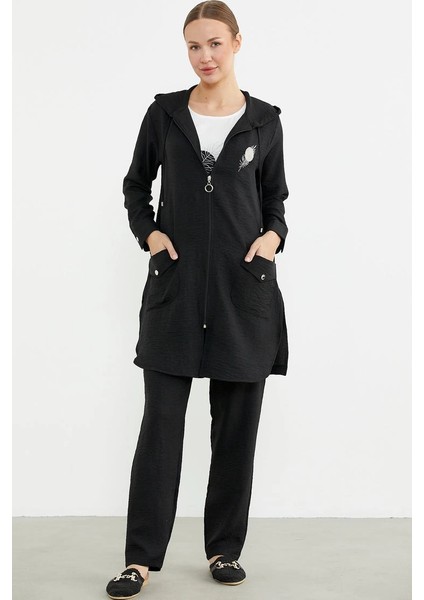 Sementa 76473 Büyük Beden Keten Görünümlü Üçlü Takım indirimleri