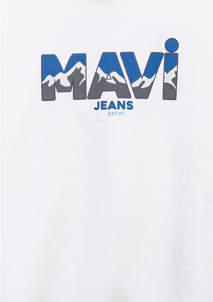 Mavi Jeans Baskılı Ekru Sweatshirt 6S10158-70057