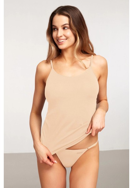 Kom Basic Top Ip Askı Kadın Atlet