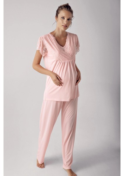Artış 13208 Bayan Kısa Kol Lohusa Pijama Takımı