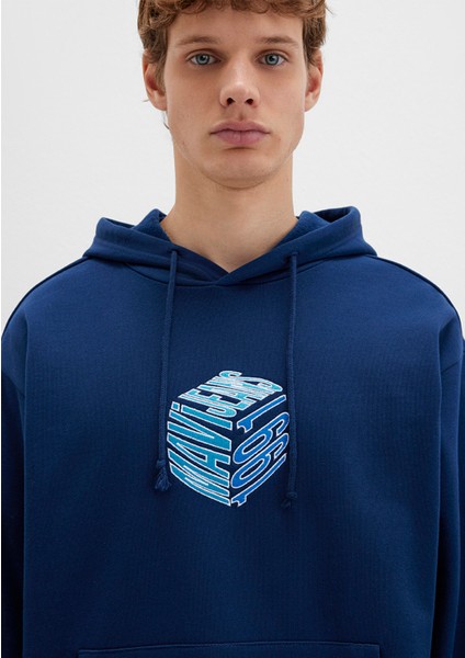 Mavi Baskılı Kapüşonlu Lacivert Sweatshirt 0S10397-89353 indirimleri