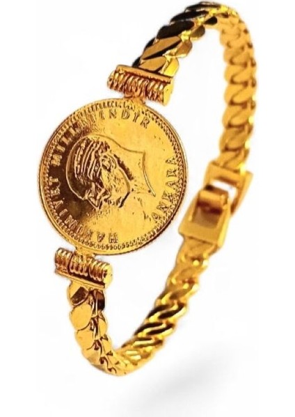 22 Ayar Altın Kaplama Ata Altın Görünümlü Kelepçe