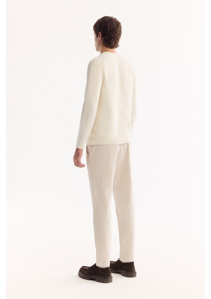 Erkek Ekru Bisiklet Yaka Soft Touch Dokulu Triko Regular Fit Kazak A52Y5050 fırsatları