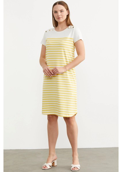 Sementa 77482 Düğme Detaylı Çizgili Penye Elbise fiyatları