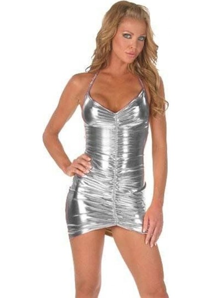 TP060830 Önü Büzgülü Mini Elbise