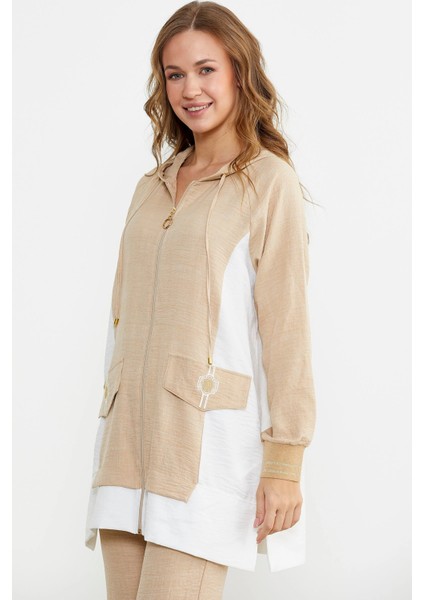 Sementa 76448 Keten Görünümlü Kapüşonlu Tunik Takım indirimleri