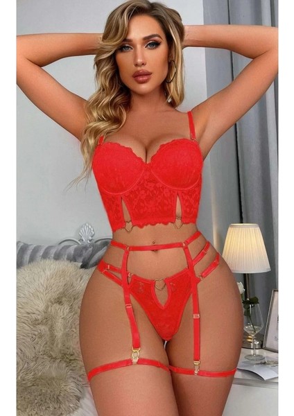 For Dreams 8406 Seksi Siyah Büstiyerli Takım