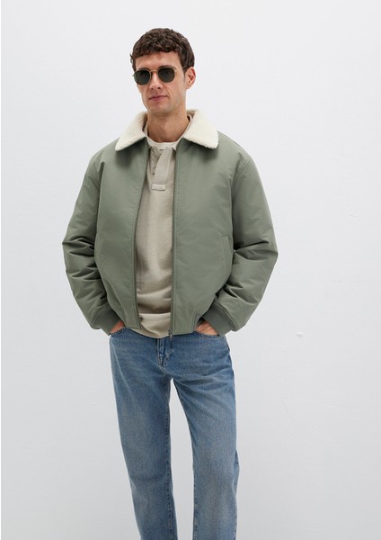 Suni Kürk Detaylı Haki Ceket 0110665-80692 fiyatları
