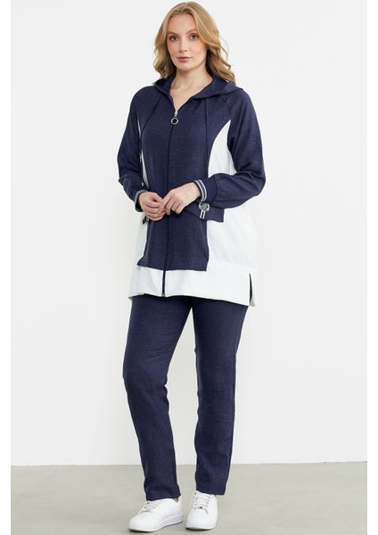 Sementa 76448 Keten Görünümlü Kapüşonlu Tunik Takım