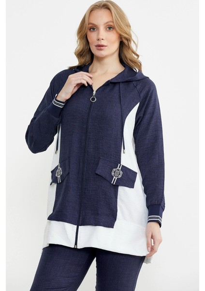 Sementa 76448 Keten Görünümlü Kapüşonlu Tunik Takım indirimleri