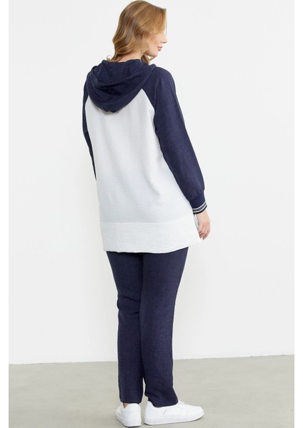 Sementa 76448 Keten Görünümlü Kapüşonlu Tunik Takım