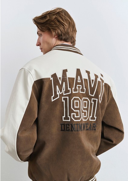 Mavi Baskılı Suni Süet Kolej Ceketi 0110724-70242 modelleri