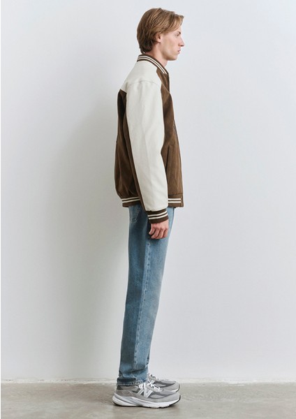 Mavi Baskılı Suni Süet Kolej Ceketi 0110724-70242