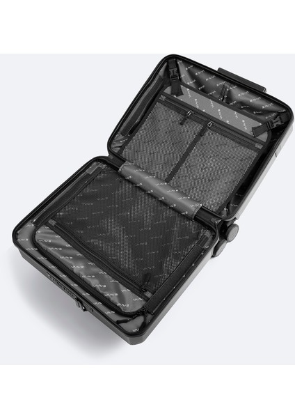 Erkek Siyah Polipropilen Kilitlenebilir Laptop Bölmeli Küçük Boy Bavul B008110