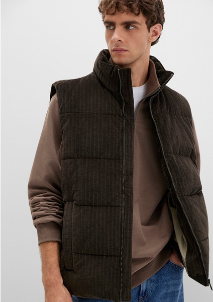 Kahverengi Kadife Şişme Yelek 0110659-71552