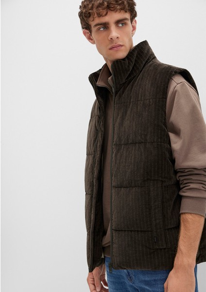 Kahverengi Kadife Şişme Yelek 0110659-71552 fırsatları