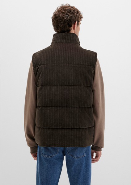 Kahverengi Kadife Şişme Yelek 0110659-71552