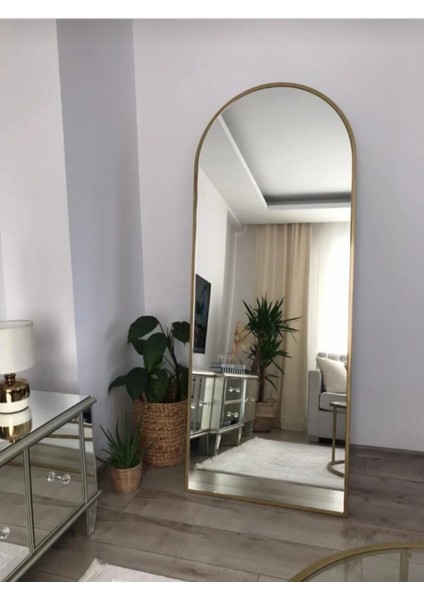 Gold Influencer Boy Aynası - 180X60 Ayarlanabilir Ayaklı