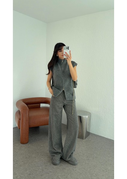 Leopar Desenli Gri Jean