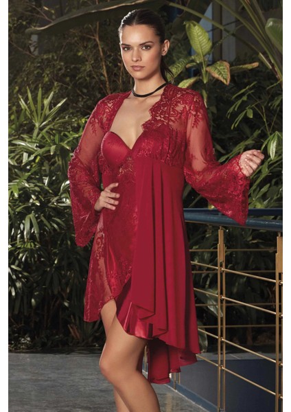 Nurteks 5389 Saten Gecelik Sabahlık