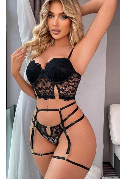 For Dreams 8406 Seksi Siyah Büstiyerli Takım fırsatları