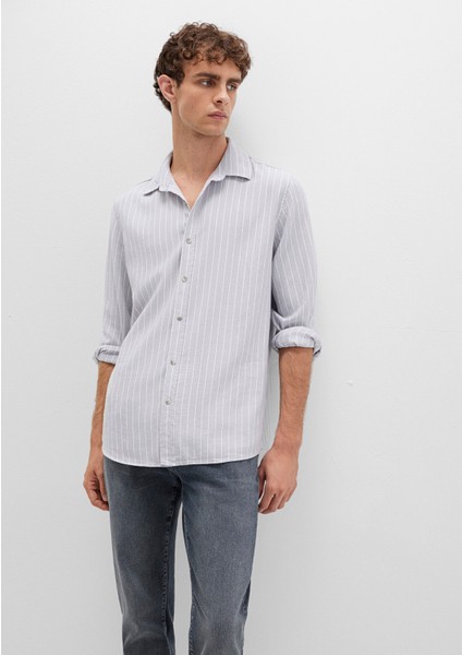 Çizgili Gri Gömlek 0211709-91016 modelleri