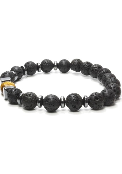 Lav Taşı Hematit Kaplan Gözü Doğal Taş Bileklik fiyatları