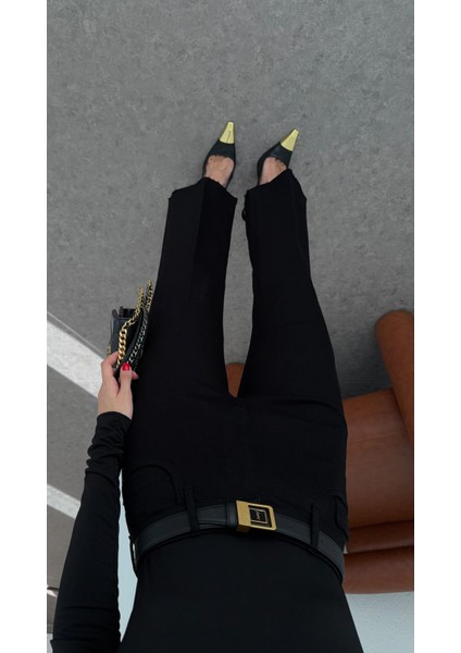 Likralı Siyah Flare Jean indirimleri