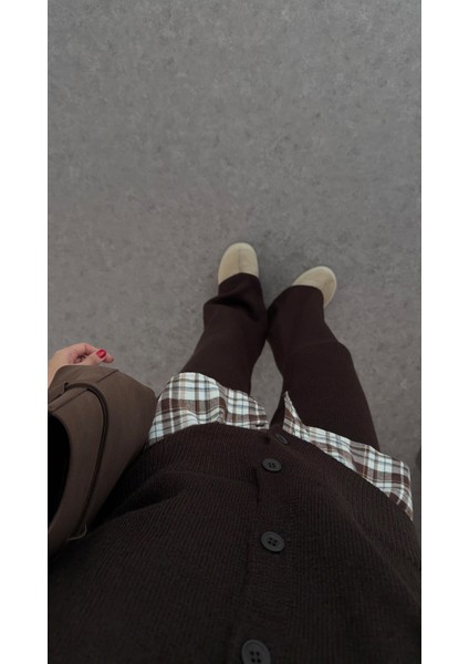 Hırkalı Kahverengi Triko Takım fırsatları