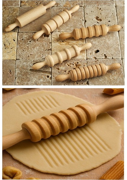 Ahşap Merdane Seti 5 Li 1 Paket Oyun Hamuru Şekillendirici ve Gıda Için Uygun Naturel Merdane Seti 17 cm indirimleri