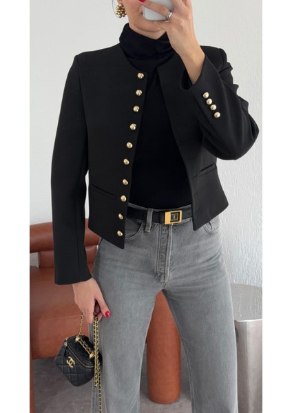 Gold Düğmeli Siyah Ceket modelleri