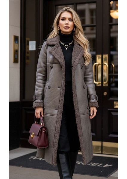 Yakası Kürklü Oversıze Kadın Kaban indirimleri