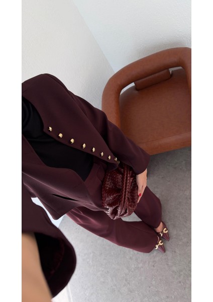 Gold Düğmeli Mürdüm Ceket fiyatları