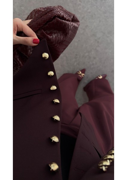 Gold Düğmeli Mürdüm Ceket fırsatları