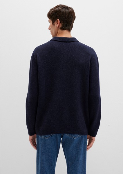 Yün Karışımlı Lacivert Triko Polo 0710255-70490 indirimleri