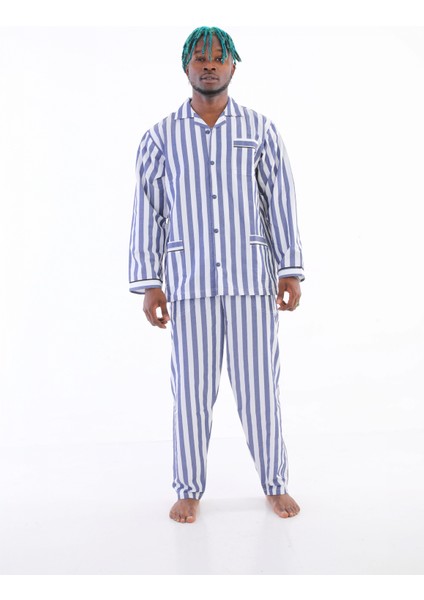 Kocabey 4007 Uzun Kol Çizgili Gaffur Erkek Pijama Takım