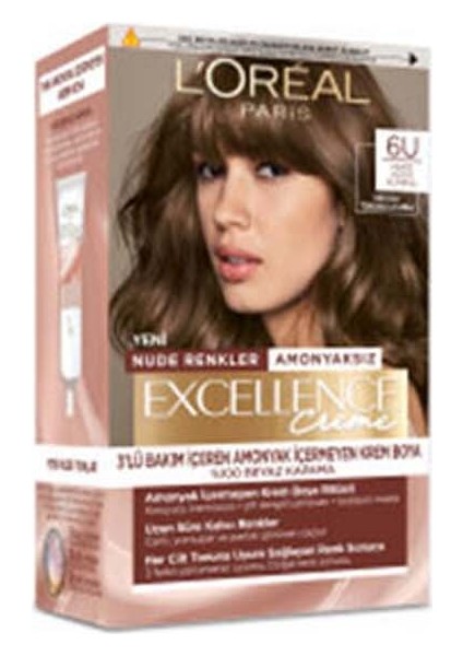 Loreal Excellence Creme Nude Renkler Saç Boyası 6u Koyu Kumral fiyatları