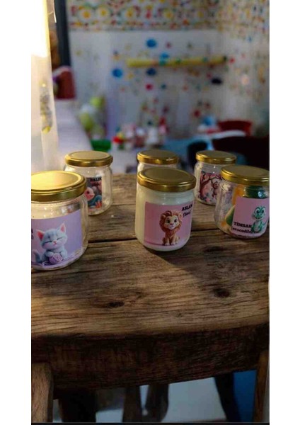 6'lı Hayvanlar Etiketli 210 cc Mama – Yoğurt Kavanozu | Türkçe – Ingilizce Eğitici Seri