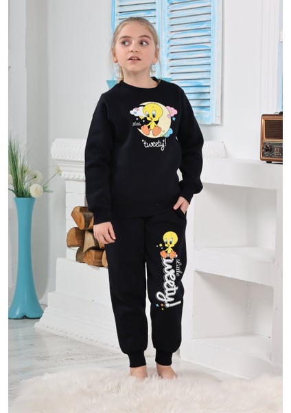 Kapitex 6182 Kız Çocuk Twety Baskılı Uzun Kol Pijama Takımı modelleri