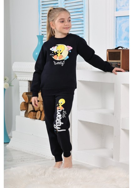 Kapitex 6182 Kız Çocuk Twety Baskılı Uzun Kol Pijama Takımı fırsatları
