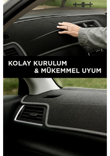 Renault Clio 4 - 3D Torpido Koruma Kılıfı - Ön Göğüs Kaplama - Gri Şerit Trobus Clio (2012–2019) modelleri