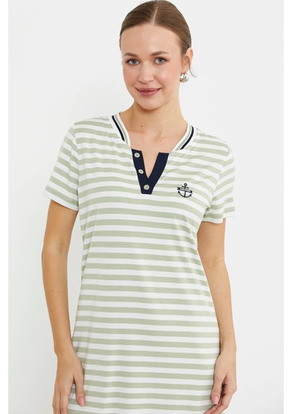 Sementa 77490 Marine Yaka Detaylı Penye Elbise