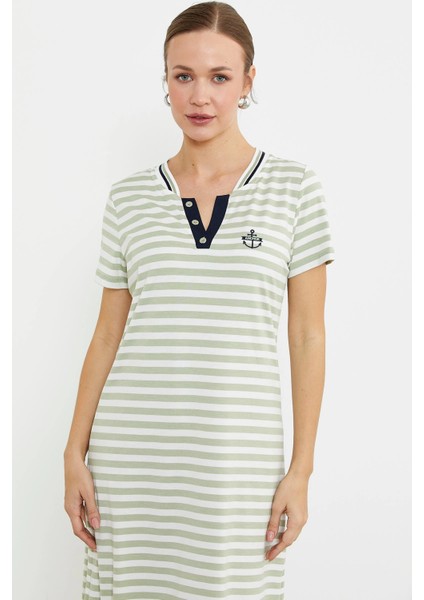 Sementa 77490 Marine Yaka Detaylı Penye Elbise modelleri