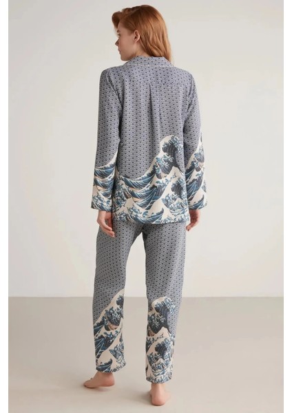 Nautıca W617 Kadın Uzun Kollu Önden Düğmeli Pijama Takımı fırsatları