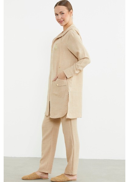 Sementa 76473 Büyük Beden Keten Görünümlü Üçlü Takım fırsatları