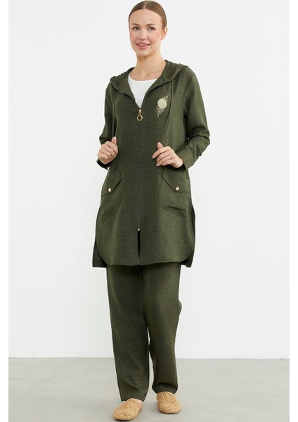 Sementa 76473 Büyük Beden Keten Görünümlü Üçlü Takım