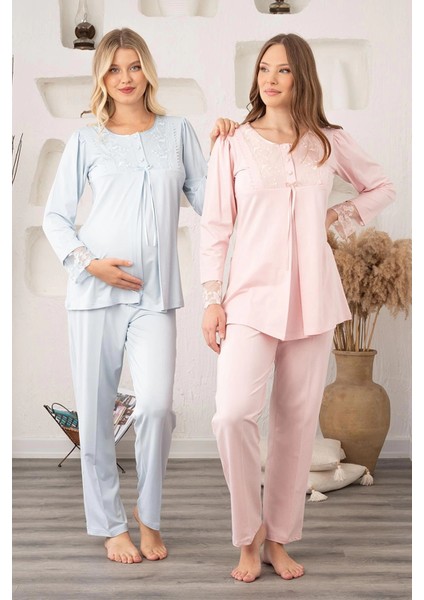 Bone 5905 Kadın Lohusa Viskon Klasik 3'lü Pijama Takımı fırsatları